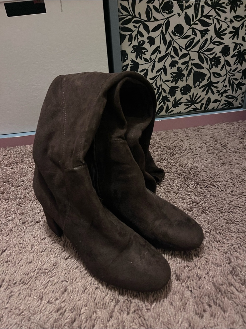 Brown Knee High Suede Boots